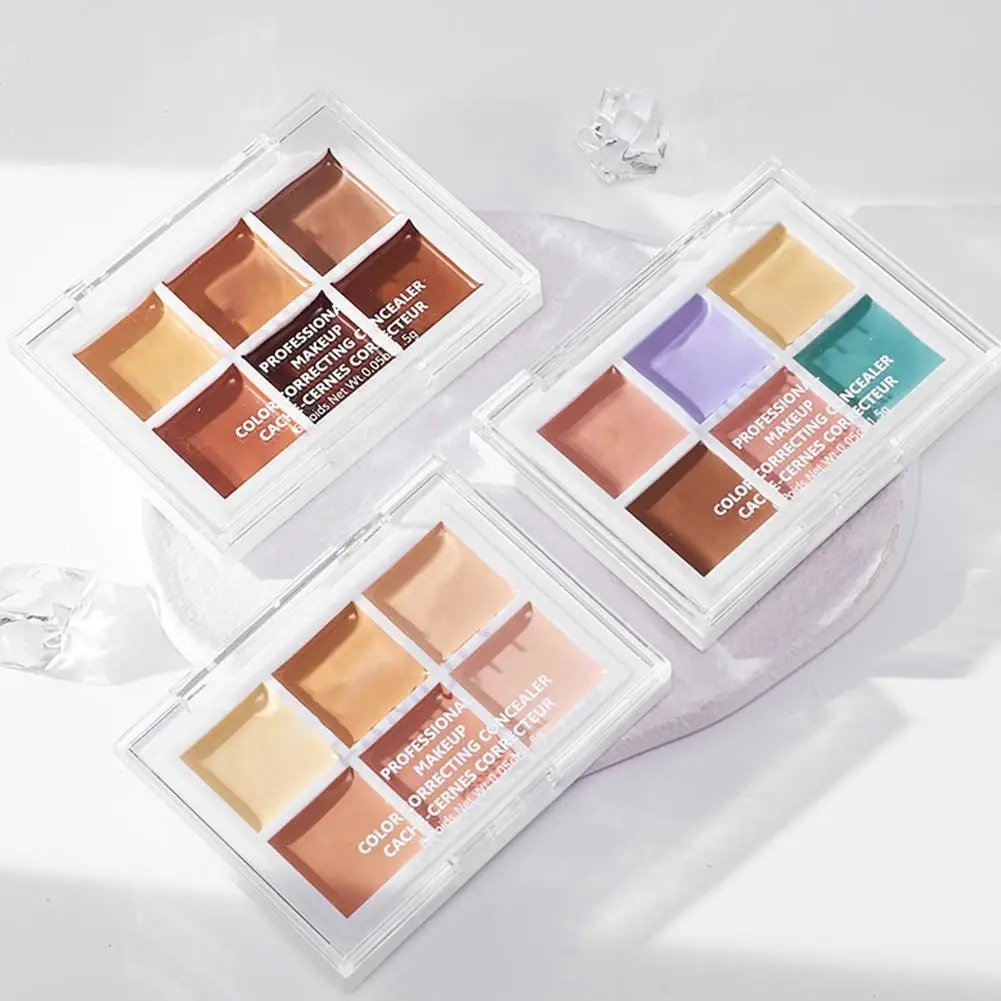 

6 Color Concealer Palette Correct Skin Tone Cream Cover Acne Dark Circle Color Corrector Matte Brighten Contouring Facial Makeup