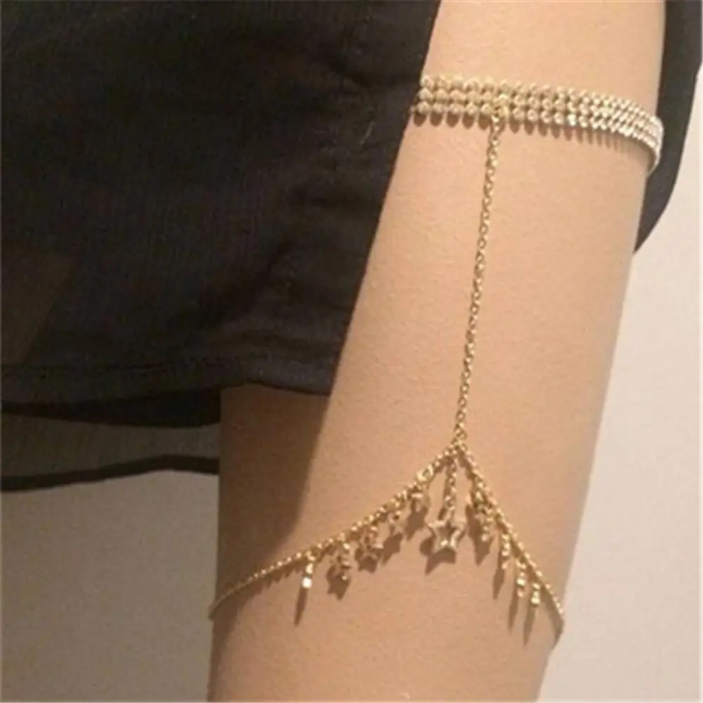 

Charming Women Body Chain Eye-catching Accessory Star Tassel Thigh Chain Jewelry Exquisite Women Body Jewelry for Party