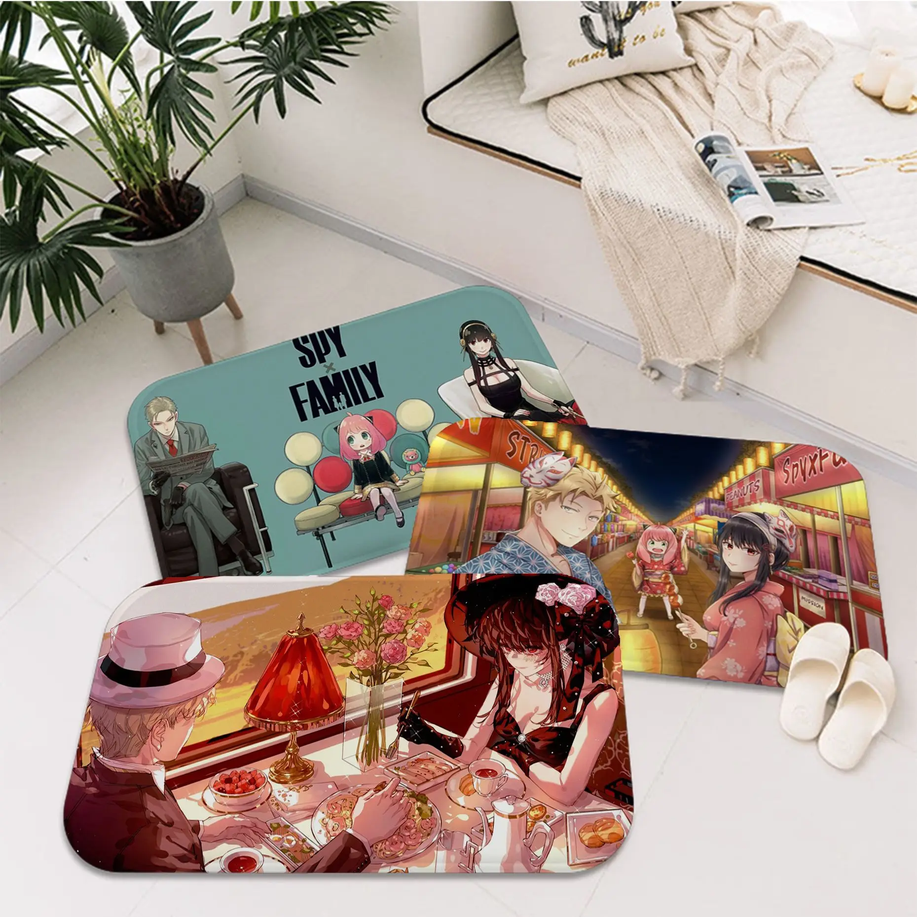 

Spy x Family Anime Print Hallway Carpet INS Style Soft Bedroom Floor House Laundry Room Mat Anti-skid Welcome Rug