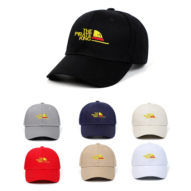 

The Pirate King Embroidery Baseball Hat Japanese Anime Dad Hat Adjustable Snapback Caps for Men Women Fashion Hiphop Trucker Cap