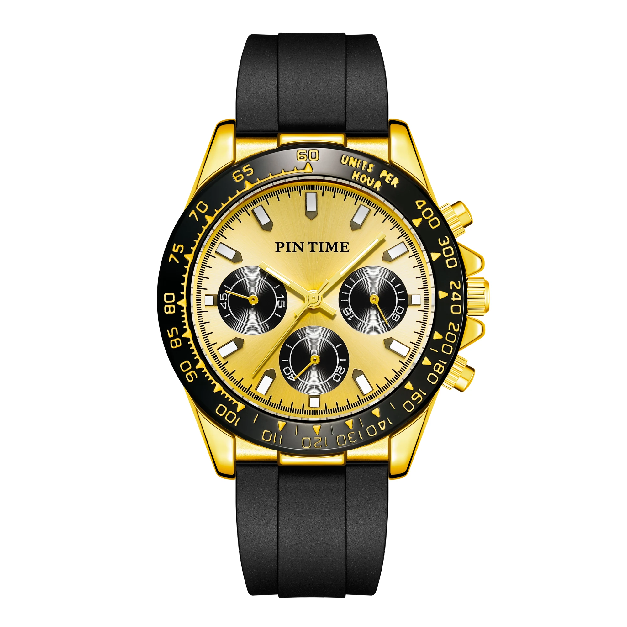 

PINTIME New Fashion Men Luxury Design Sport Watch All Dial Work Stopwatch Rubber Strap Casual Dress Gift Wirstwatch Montre Clock