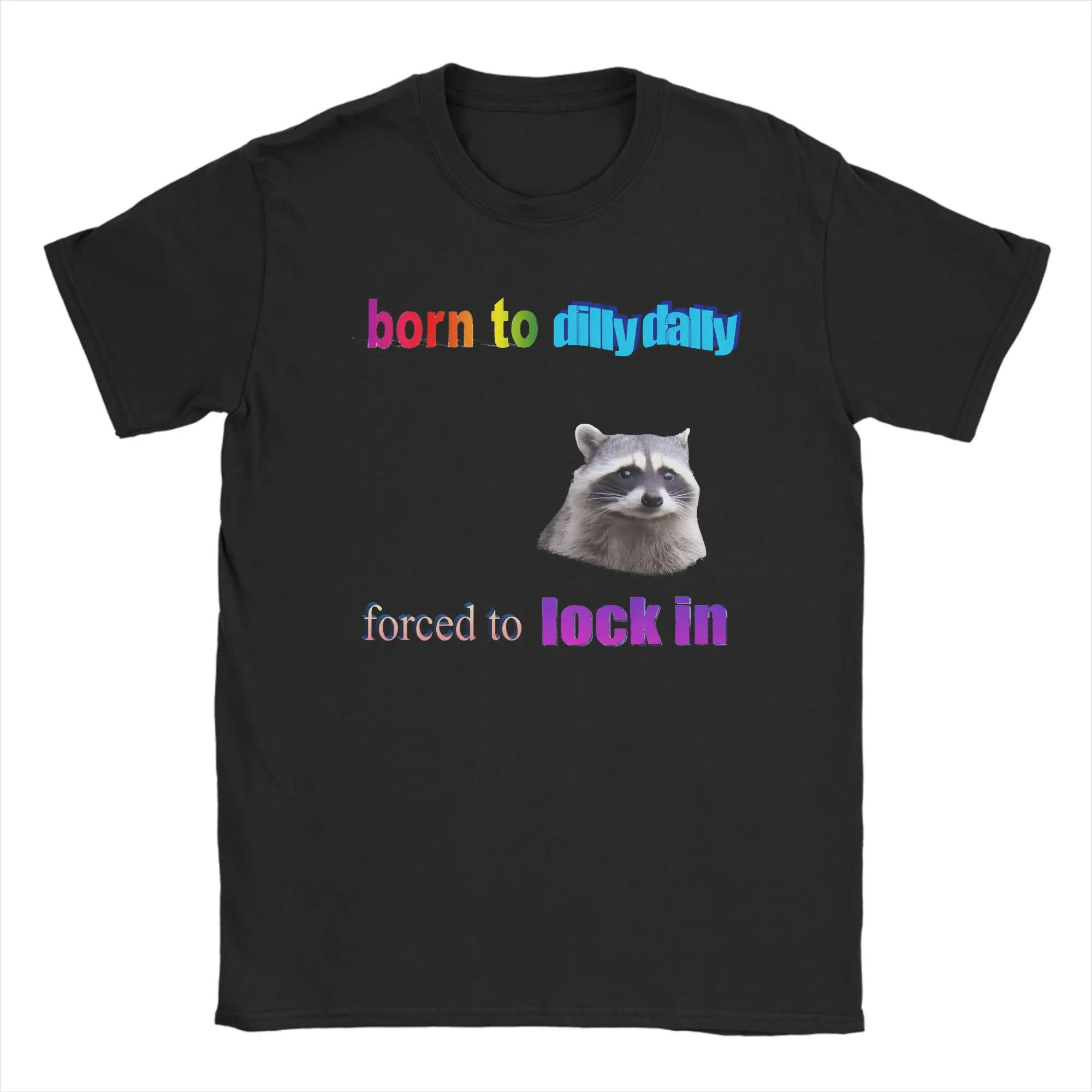 Фото Футболки Born To Dilly Dally Forced To Lock In для мужчин и женщин, 100% хлопок, забавная футболка с круглым вырезом, одежда с короткими рукавами, размеры 4XL, 5XL №2