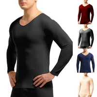 autumn winter gmen thermal underwear seamless one piece plus velvet cold proof cotton bottoming shirt sweater clothes