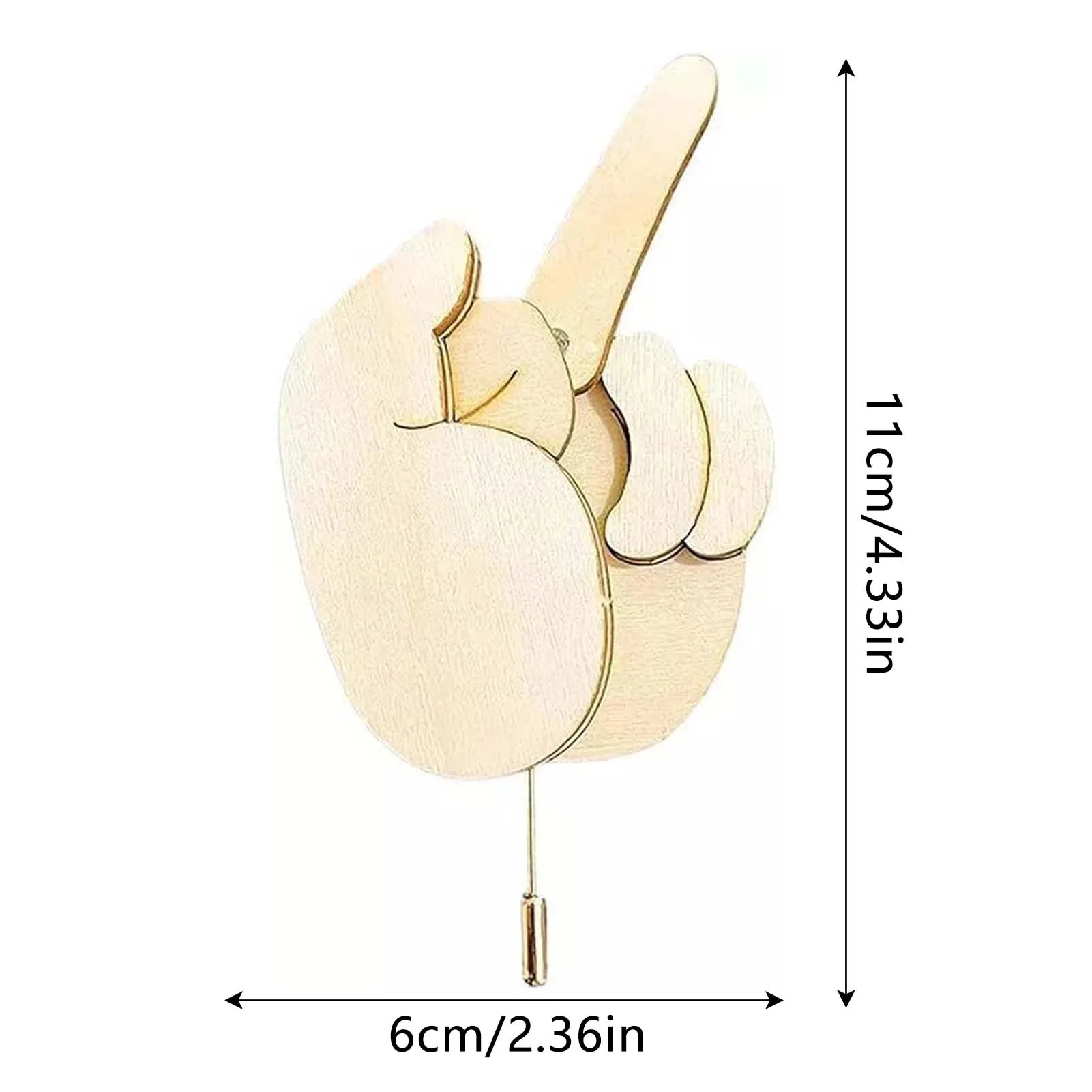Забавная деревянная брошь на палец несловесная Очаровательная дизайнерская