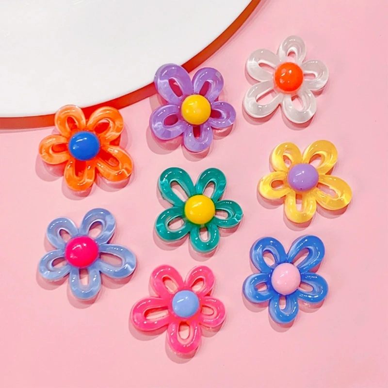 

Colorful Hollow Flower Charm Necklace Pendant Bracelet Jewelry Making Handmade