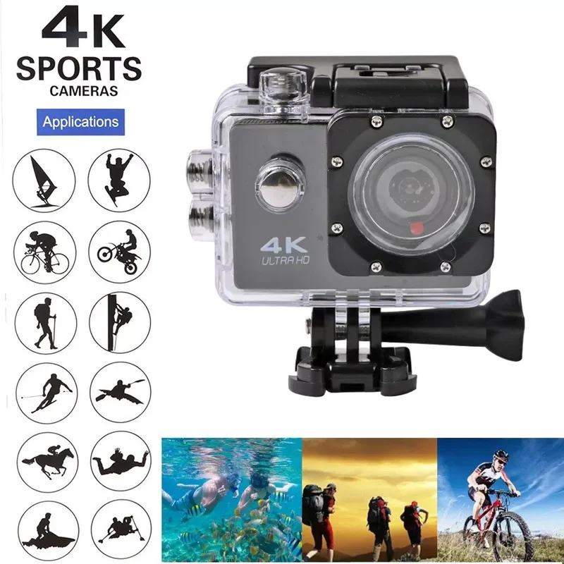 

12MP Wifi Action Camera 4K 25fps Ultra HD 170D Go Waterproof Pro Sport DV Helmet Digital Motion Video Recording Camera Sport Cam