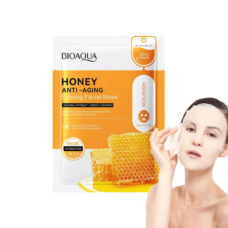 

Honey Facial Cover Honey-Extracts Face Masque Face Peel Sheet For Face Care For Women Skincare Sheet For Glowing Skin Personal