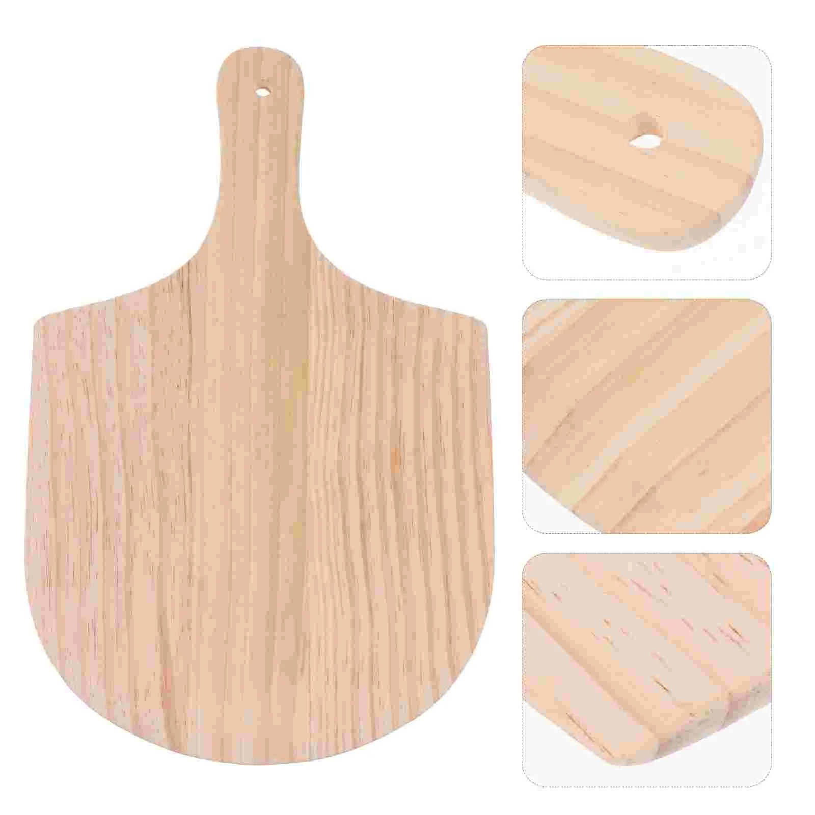 1pc Wooden Pizza Serving Plate Wooden Pizza Peel Portable Pizza Pan Kitchen Tool