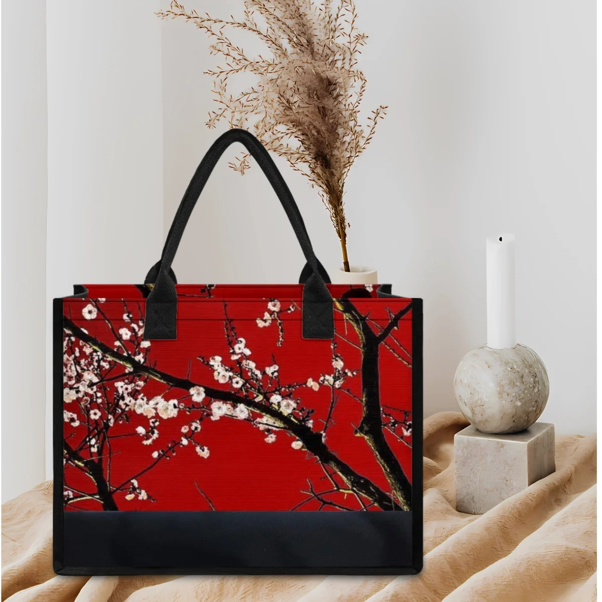 Дизайнерская женская сумка с цветком вишни повседневные дамские тоуты на ремне