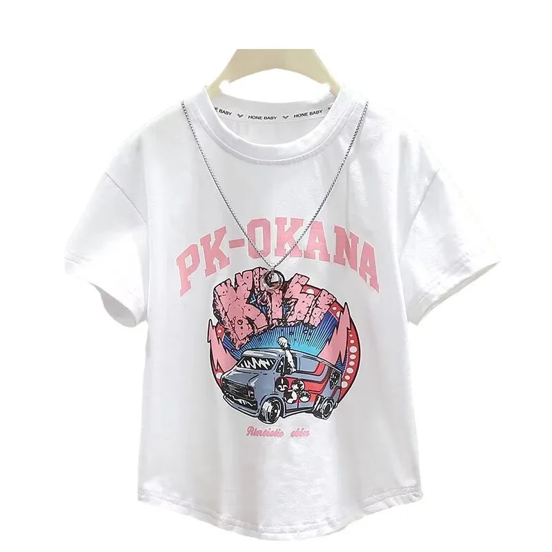 Весна 2025 г. детский спортивный костюм комплект одежда для девочек футболка в