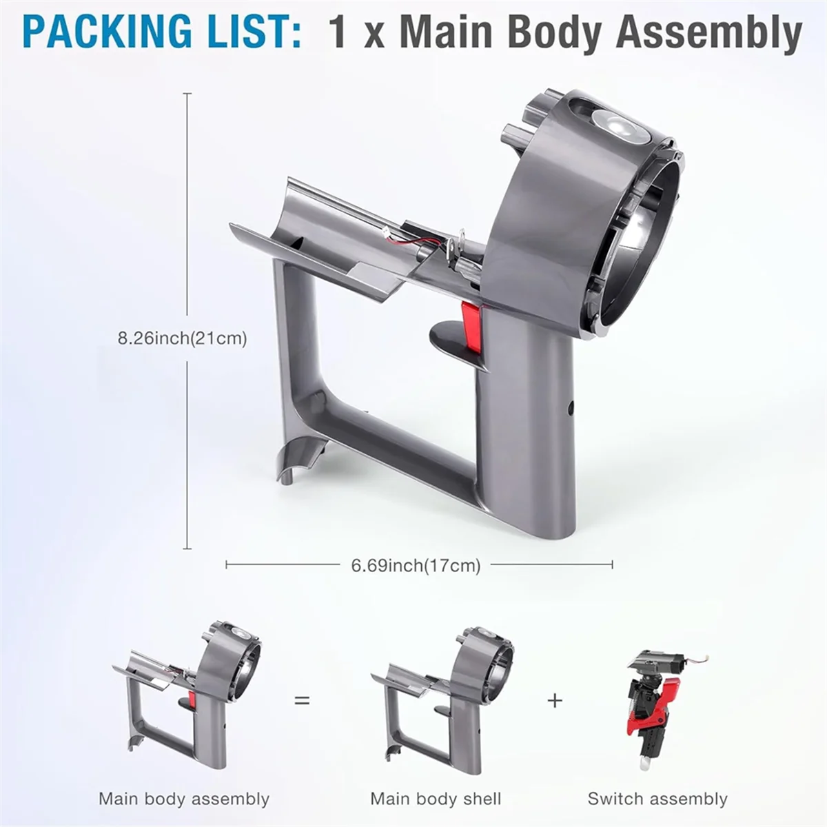 Замена корпуса основного в сборе для пылесоса Dyson V10 SV12 корпус