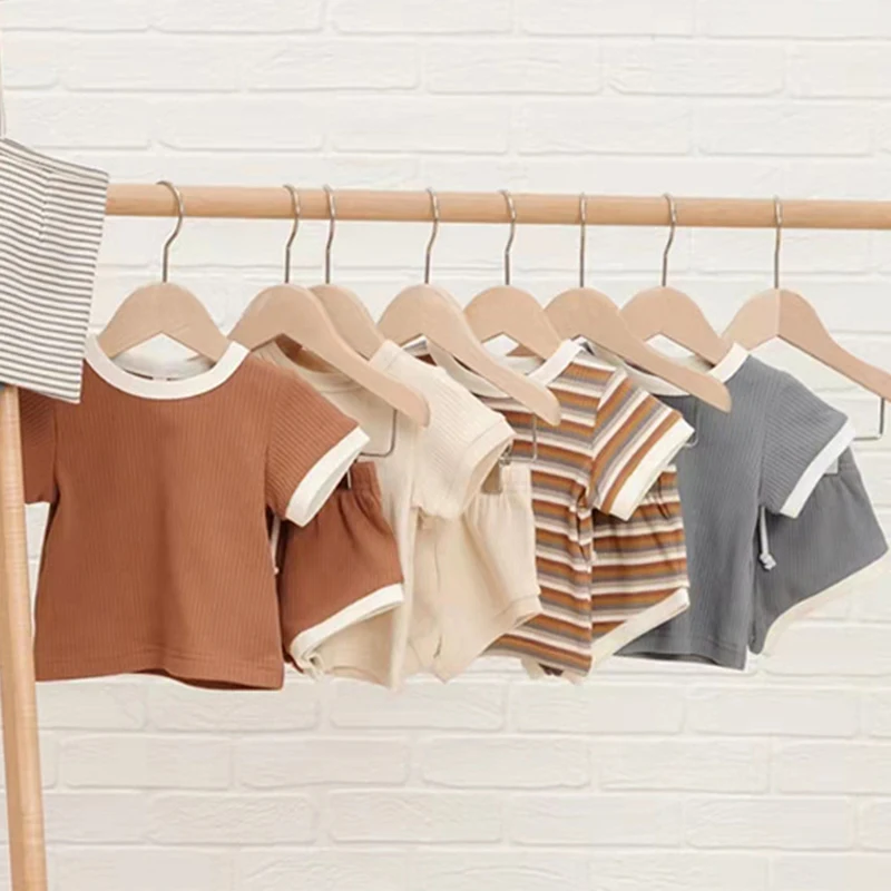 

Kids Clothes Summer Toddler Baby Boys Girl Clothes Suit Short Sleeve Solid Color T-shirt+Shorts Newborn Baby Girls Clothing Set