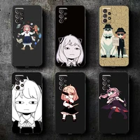 spy%c3%97family anime phone case for samsung galaxy s8 s8 plus s9 s9 plus s10 s10e s10 lite 5g plus black funda liquid silicon