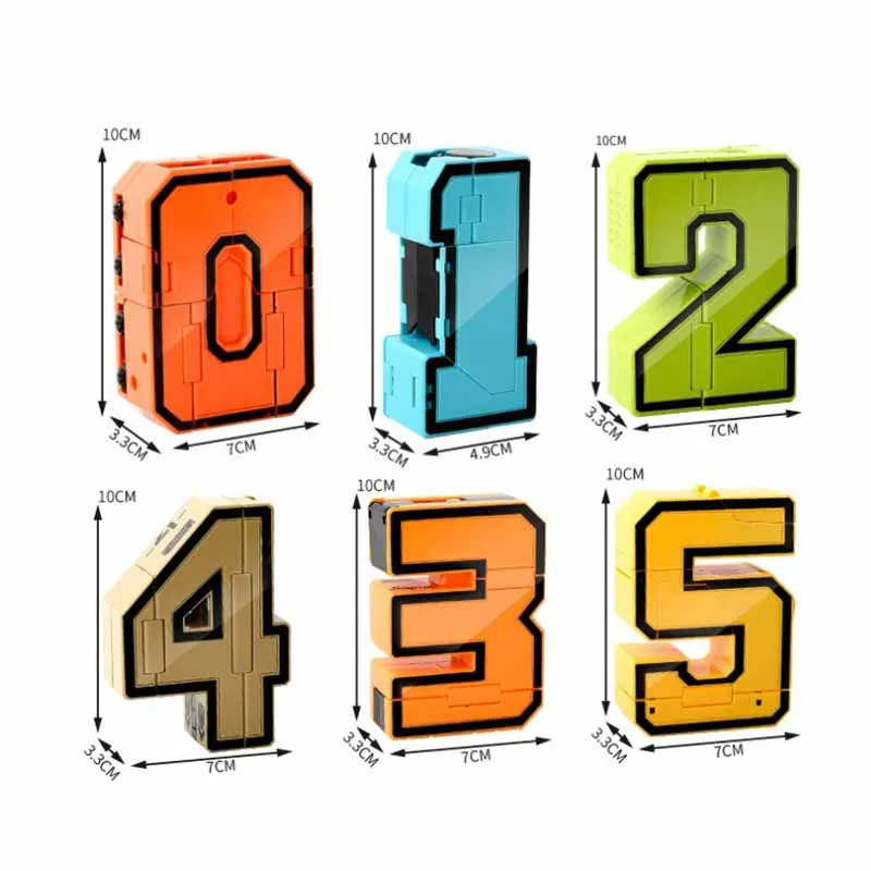Большие Детские цифры игрушки-трансформеры креативные 0-9 можно собрать Полный