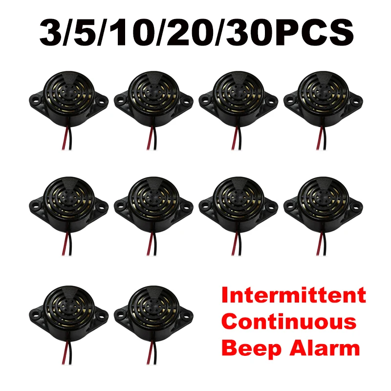 

3/5/10/20/30Pcs Universal 3-24V Piezo Electronic Buzzer Alarm 95DB Intermittent Continuous Sound Beeper For Arduino Car Van