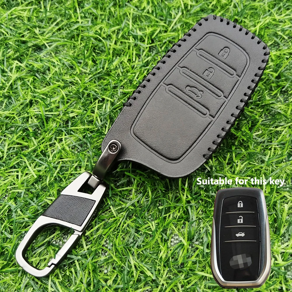 

Кожаный чехол для ключей от машины для Toyota Corolla SE 2023, Camry 50 55 TLC200 Yaris Land Cruiser Prado 150 RAV4 Venza SIENNA