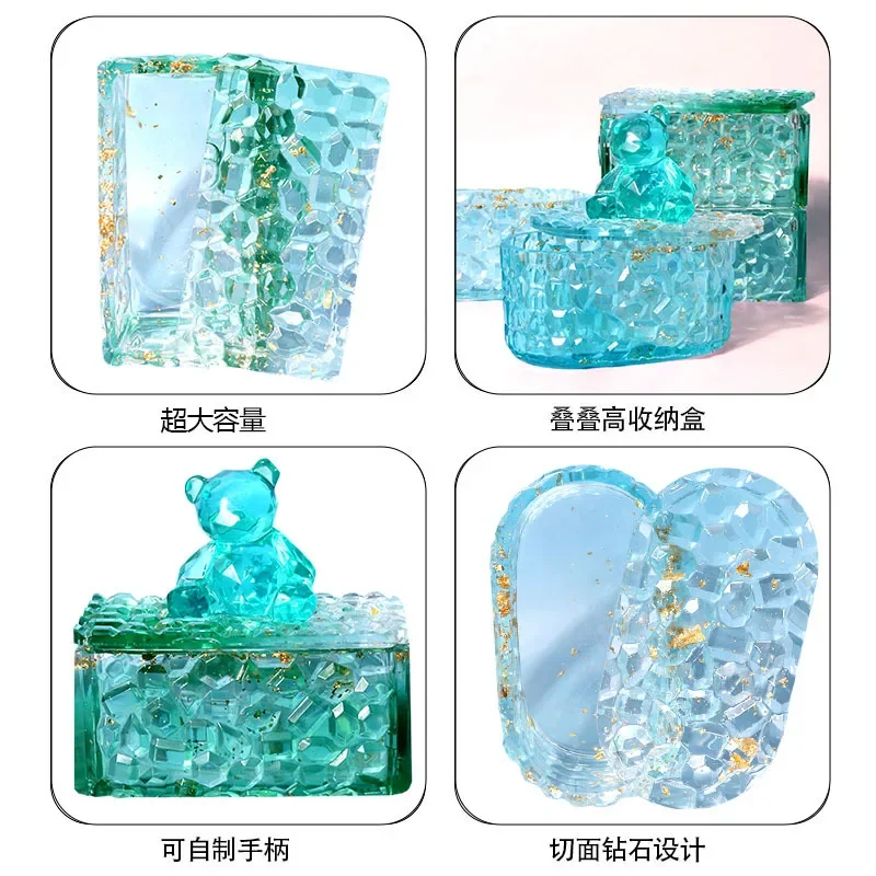 DIY Алмазный круглый бриллиант штабелируемый высокий ящик для хранения