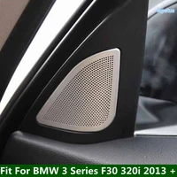 car window a pillar audio speaker triangle panel decoration cover trim 2pcs for bmw 3 series f30 320i 2013 2018 accessories