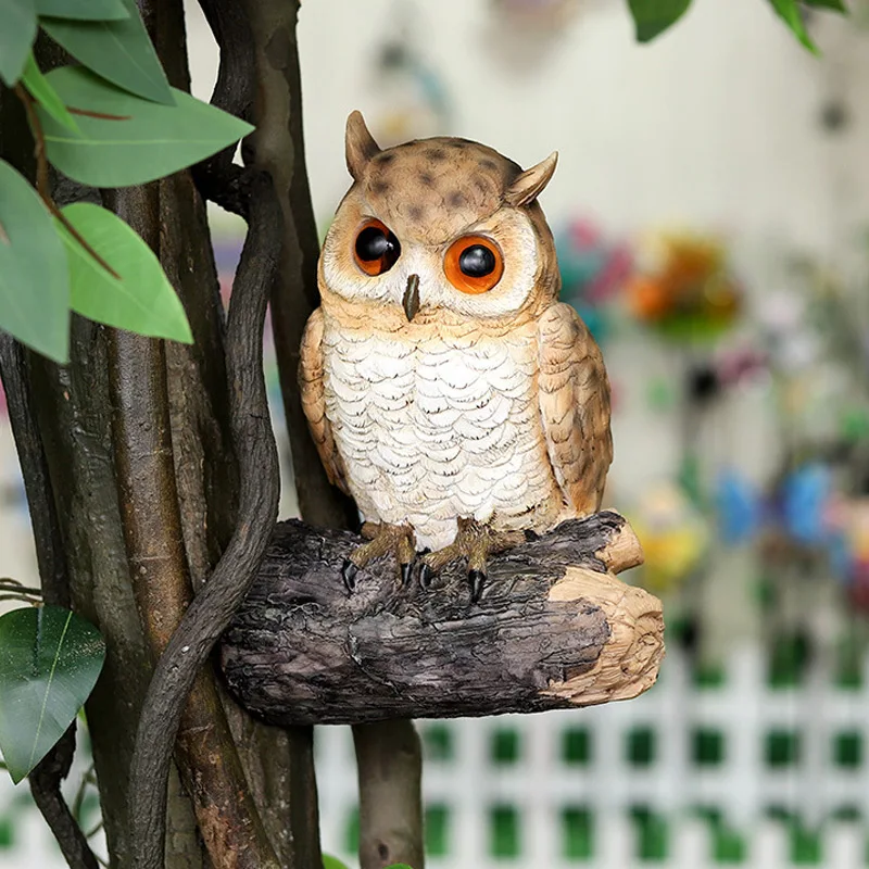 

Creative Garden Ornaments Chameleon Owl Parrot Statue Resin Bird Figurine Garden Simulation Animal Yard Wall Decoration