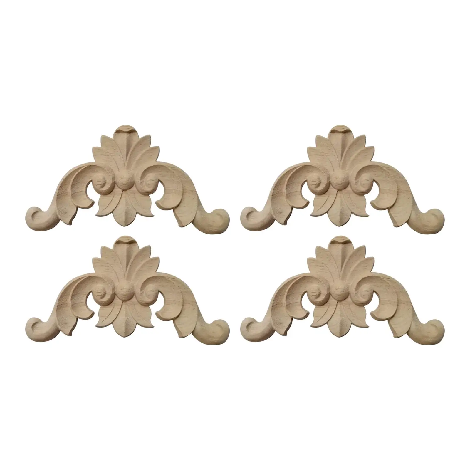 Corner Decals Diy Wooden Carved Applique For Wardrobe Bed Wall Cupboard Decoration