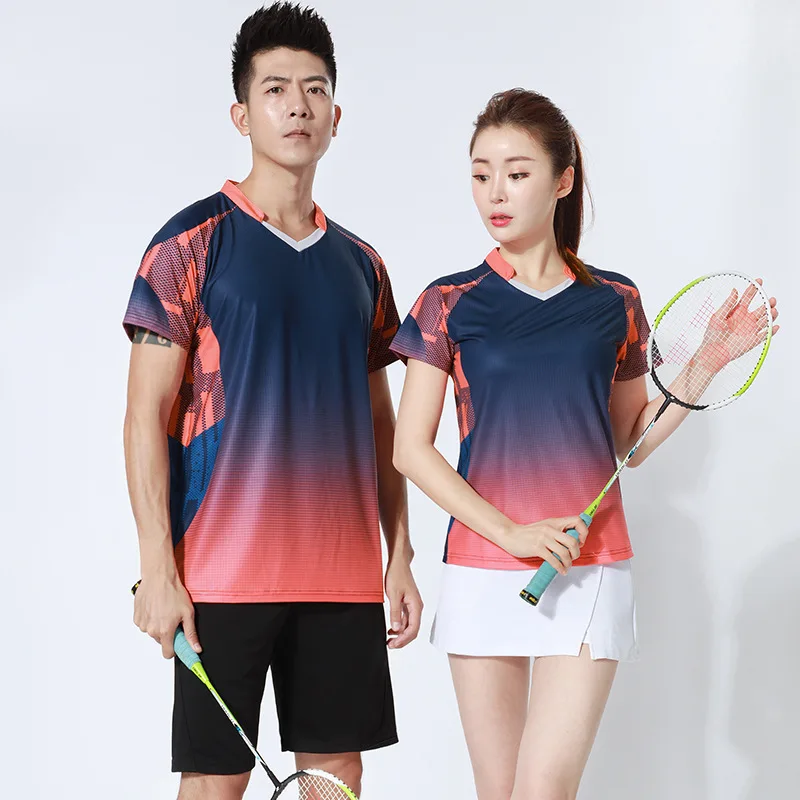 

Badminton suit suit couple short sleeve breathable summer net row table tennis suit running fitness