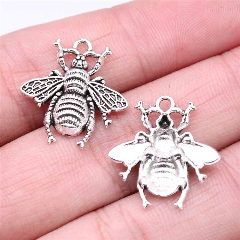 

30pcs Charms Hornet Honeybee Bee Honey 21x20mm Antique Silver Color Pendants DIY Crafts Making Findings Handmade Tibetan Jewelry