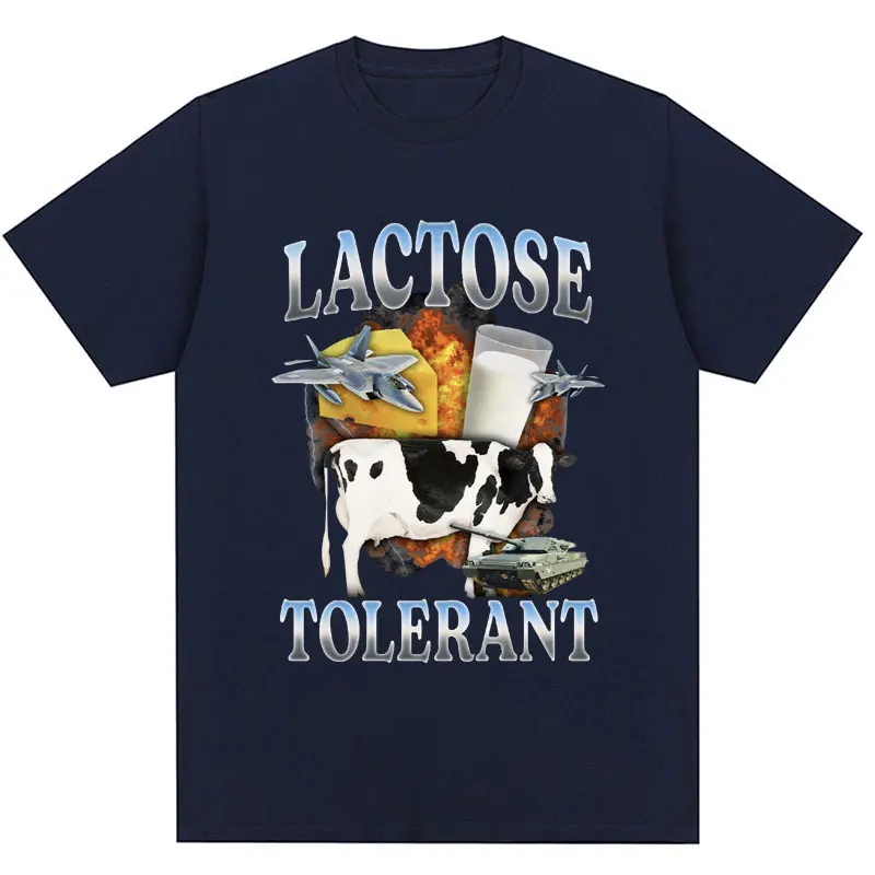 Футболка Мужская/женская с рисунком лактозы смешная эластичная хлопковая