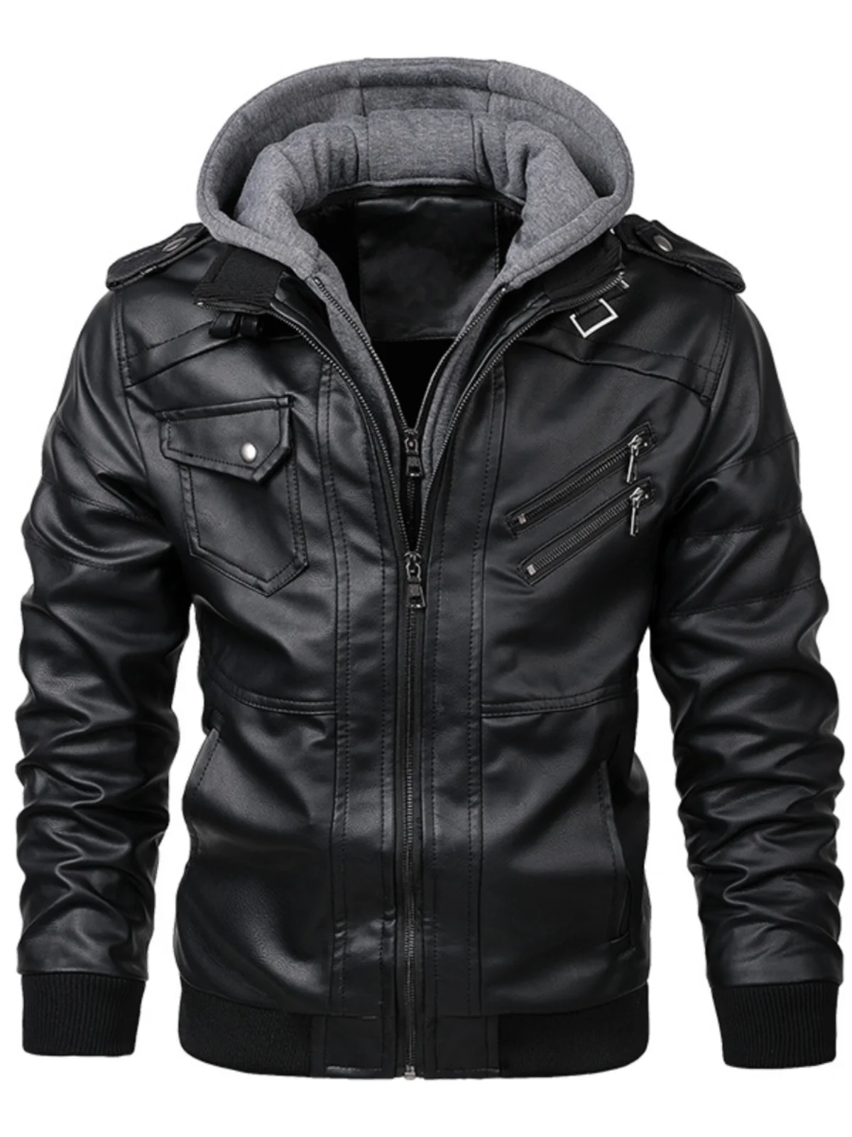 American Fashion Brand Plus size Genuine Leather Coat Men's Autumn and Winter Ruan Shuai Wind Riding Motorcycle Clothing Hood...