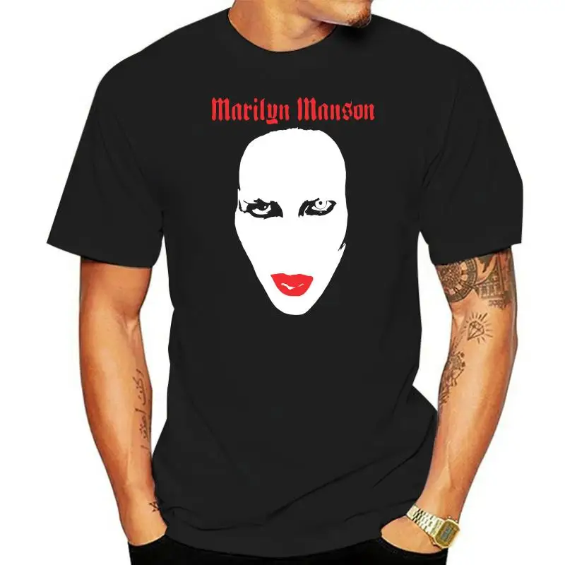

T Shirt MARILYN MANSON- RED LIPS All Sizes Black Mens free delivery