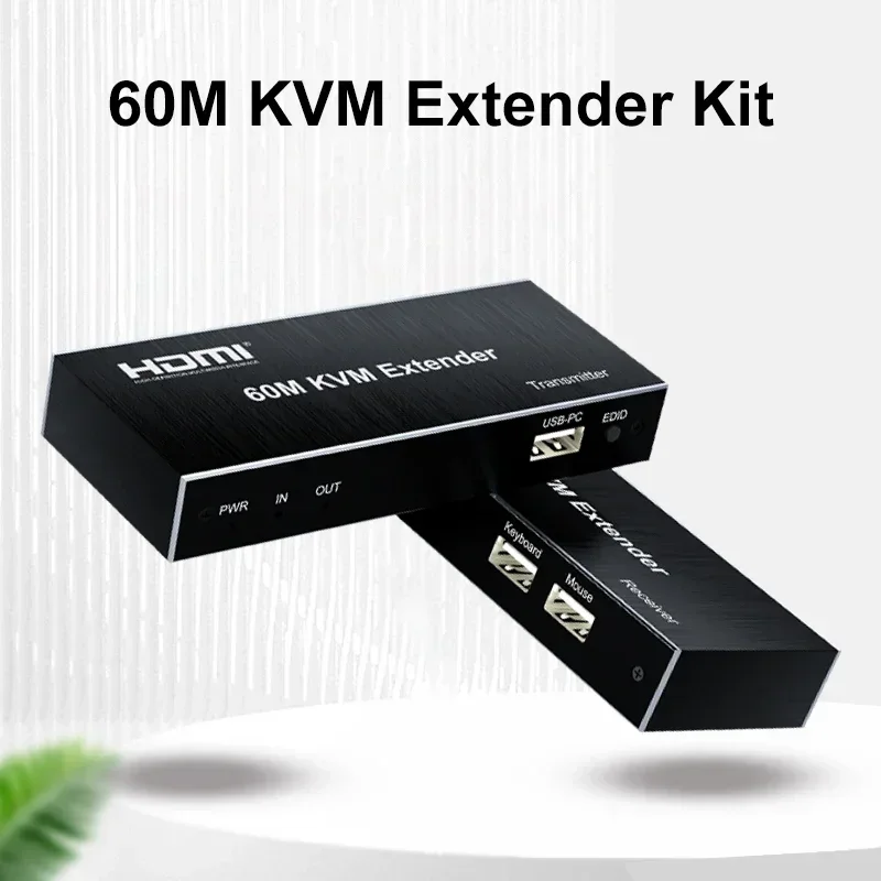 60 м HDMI KVM удлинитель через кабель Cat5e Cat6 Ethernet видеопередатчик приемник конвертер