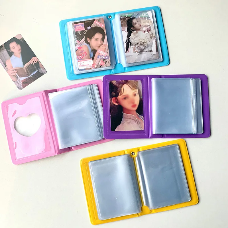 

Mini 3 Inch Kpop Photo Card Kawaii Color Lattice Chessboard Photo Album Polaroid Photo Holder Card Storage Book Home Album