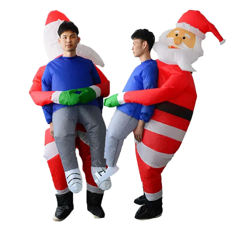 

Christmas Decoration Adult Inflatable Costume Santa Claus Hug People Funny Prop Clothing Man Women Mascot Spoof Cosplay Costumes
