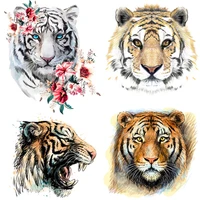 cool tiger iron on transfers for clothing thermoadhesive patches on clothes animals thermal stickers on mens t shirt appliques