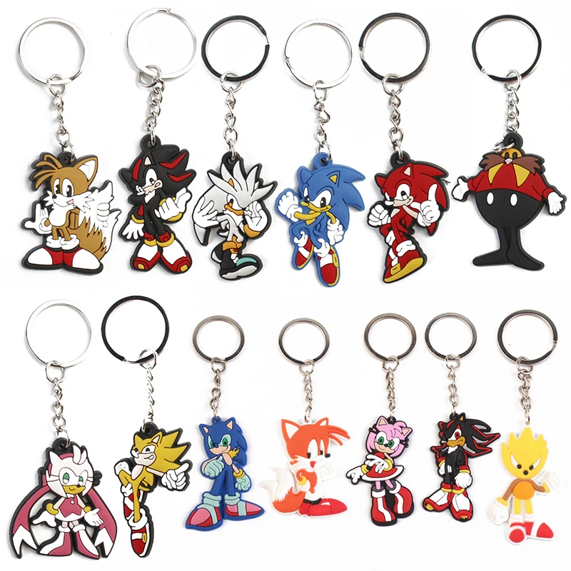 

Sonic Anime Keychain Kawaii Cartoon Figure Amy Rose Doll Keychain Accessory Charms Children Toys Birthday Gift Direct Selling