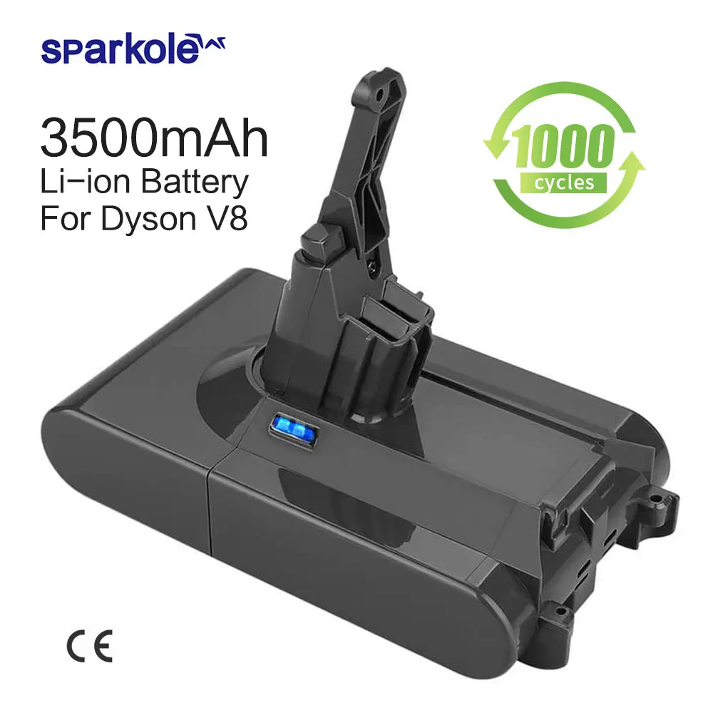 

Sparkole 3500mAh 21.6V Replacement Battery For Dyson V8 Absolute /Fluffy /Animal /Motorhead For Dyson SV10 Li-ion Vacuum Cleaner