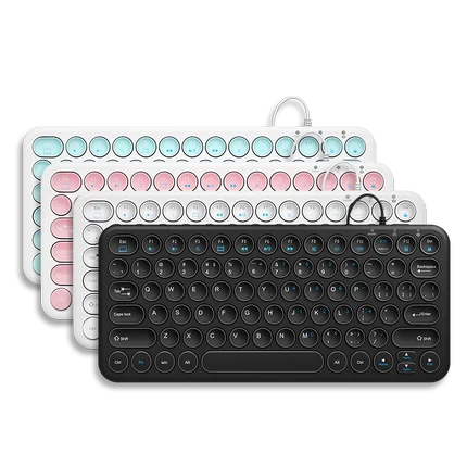 Keyboard Mini Wired Silent Round Button Ergonomics Gaming Ke