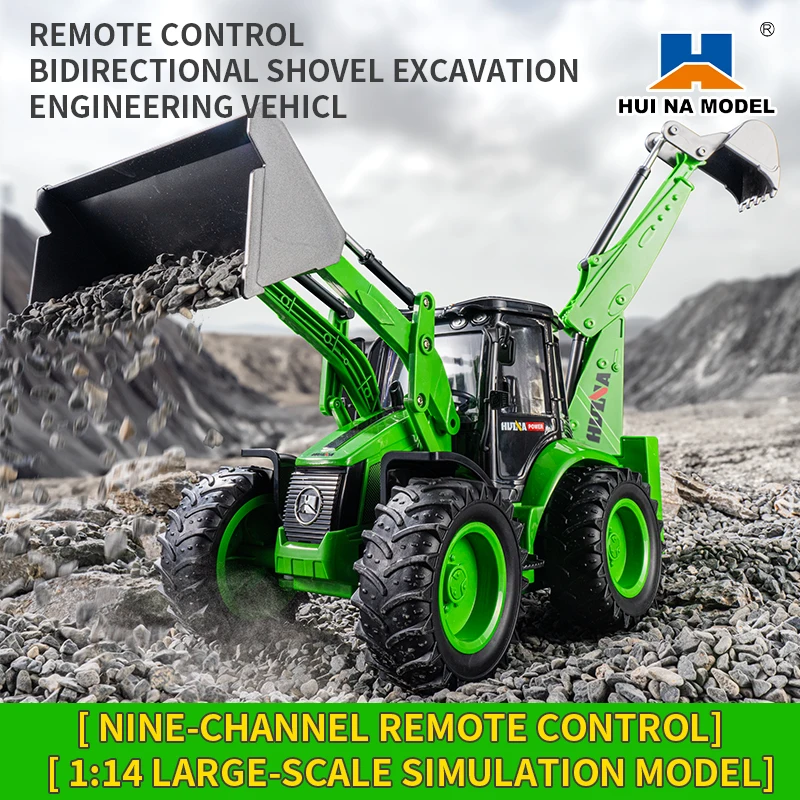 HUINA 1/14 1579 пластиковый экскаватор с дистанционным управлением 2 4G 9CH RC погрузчик