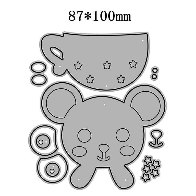 2022 новый милый медведь кофейная чашка пентаграмма металлические режущие штампы