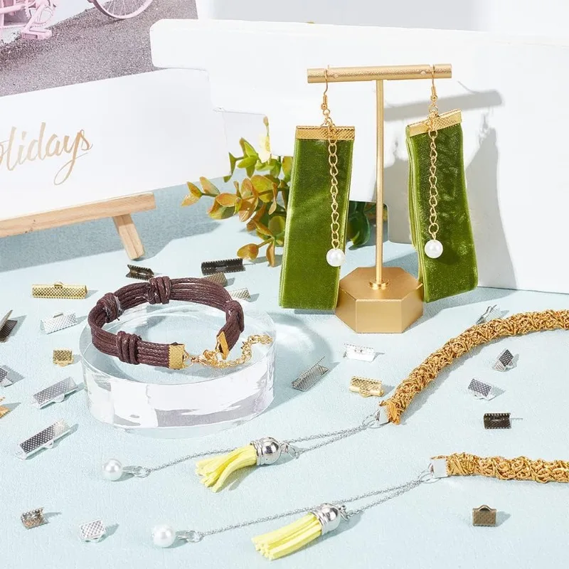 680 Шт. Кожаные Концевые Ленты 6 Размеров 4 Цвета Замки Для Шнура