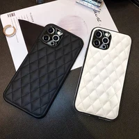 jome luxury bumper protection lattice hard leather phone case for iphone 13 12 pro max 7 8 plus x xs xr 11 se 2022 metal cover