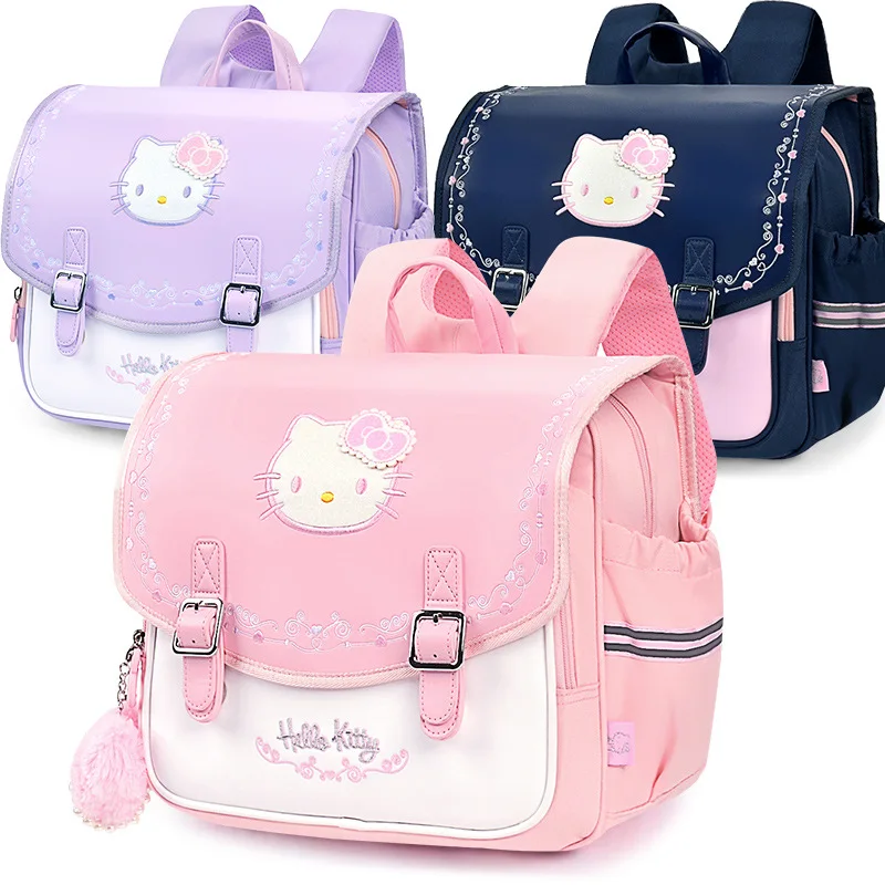 Sanrio Hello Kitty Bag Schoolbag Primary School Girl Children's Spine Protection Breathable Lightweight Backpack Girl