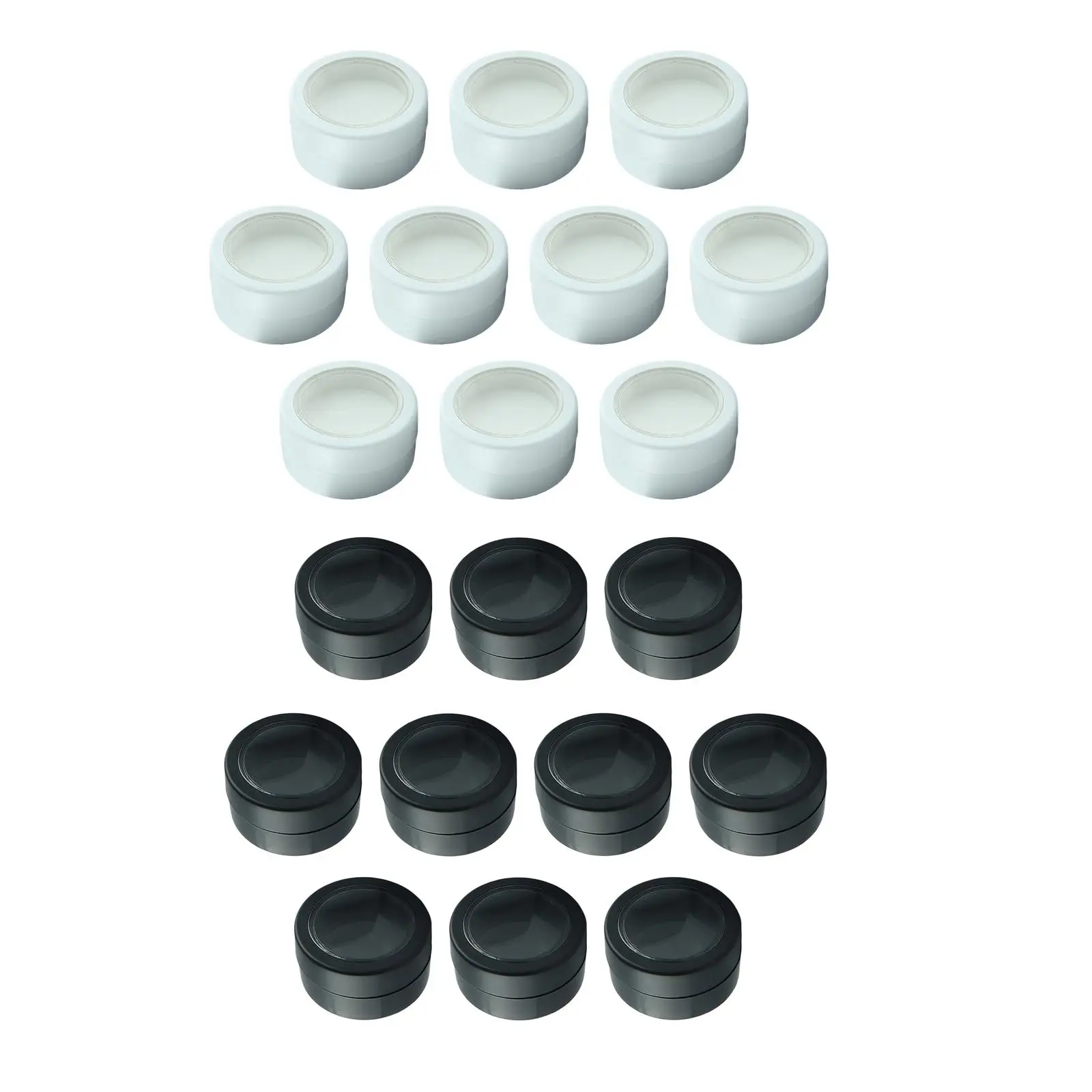 

Transparent Window Caps 2G Empty Plastic Cosmetic Jars Pot, Screw Caps Lid Durable Construction Easy to Wash Compact Size Small