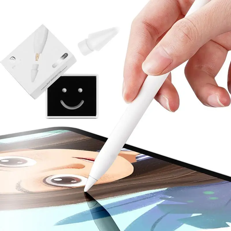

2 Pcs Pencil Tips Replacement For Apples Pencil No Wear Out Capacitive Pencil Replacement Nibs Mute Non-slip
