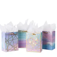 9inch Gift Bags Colorful Marble Pattern Paper Present Wrap Box for Shopping, Parties, Wedding, Baby Shower Decoracion Fiestas