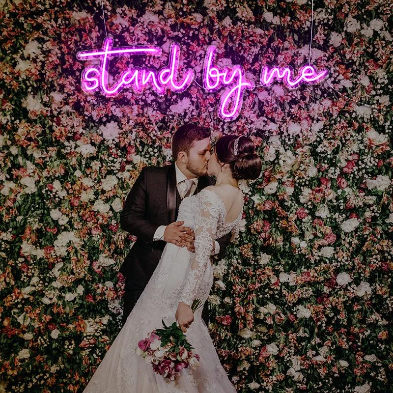 Ineonlife Stand By Me Neon Lamp Wedding Party Art Decorat Custom LED Sign Light Luminous Arcade Room Western Mural Romantic Gift