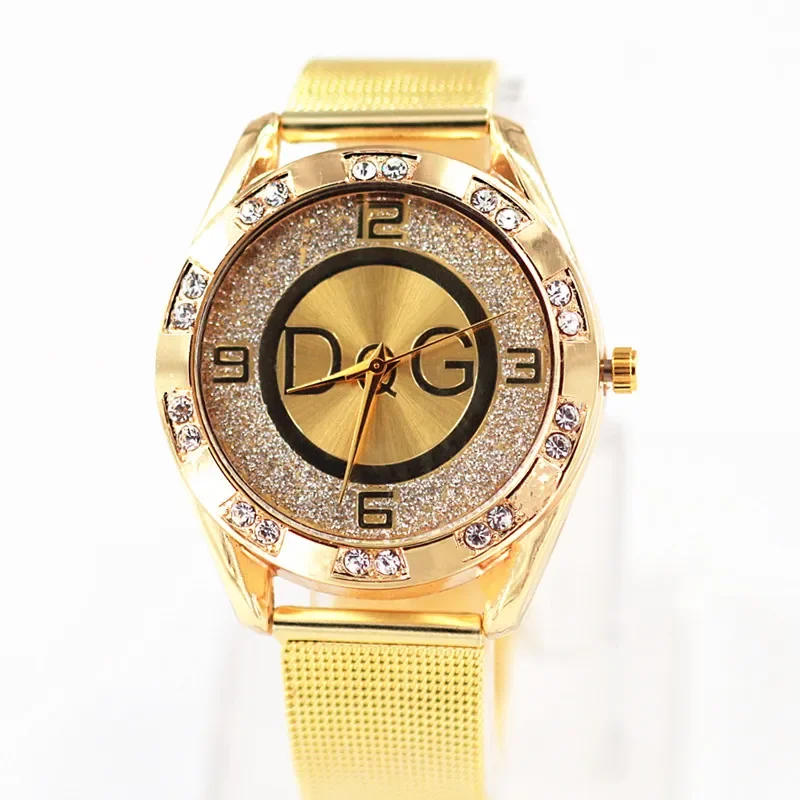 Zegarek Damski new DQG fashion luxury watch crystal quartz female watch gold silver stainless steel ladies dress watch