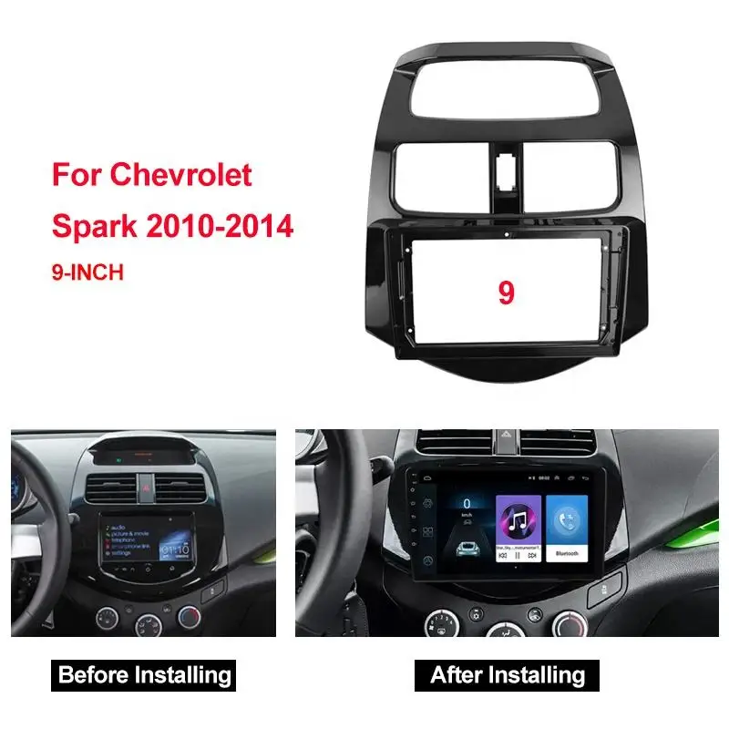 

Car Audio 9" Big Screen DVD Fascia Frame Adapter For Daewoo Matiza Chevrolet Spark Beat 2Din Radio Dash Panel Frame Kit