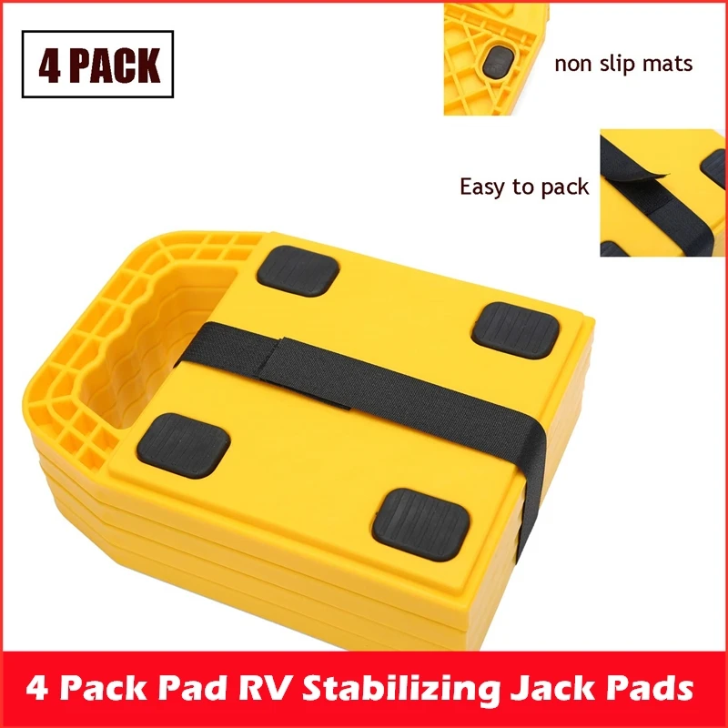 

4pcs Wheels Stabilizing Jack Pads for RV Camper Leveling Blocks Help Prevent Jacks from Sinking