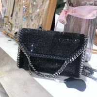 luxury brand womens bag new trendy underarm rhinestone evening bags shiny purse handbag chain shoulder messenger crossbody bag