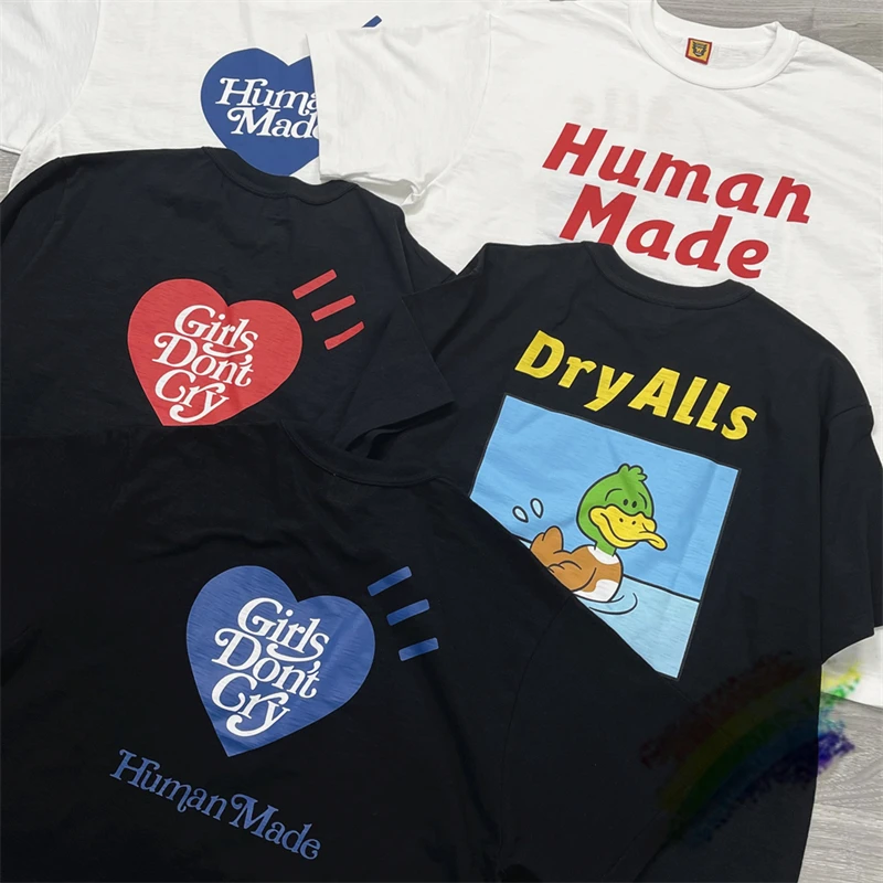 

2023ss Girls Don’t Cry Human Made T Shirt Men Women Slub Cotton T-shirts Casual Tops Tee